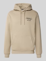 Hoodie mit Label-Print und Känguru-Tasche von Les Deux Beige - 23