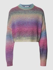 Korte gebreide pullover met all-over motief, model 'Yella Jumper' van EDITED Paars - 40