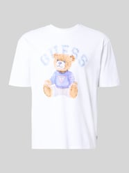 t-shirt z nadrukiem z motywem i okrągłym dekoltem od GUESS - 18