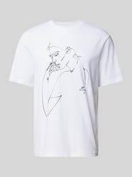 T-Shirt mit Motiv-Print Modell 'Daximiko' von HUGO Weiß - 36