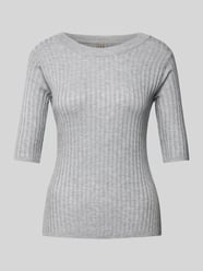 Gebreide pullover met 1/2-mouwen, model 'FETIMA' van Soyaconcept Grijs / zwart - 24