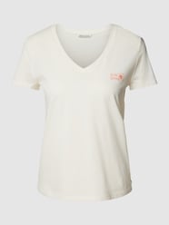 T-shirt van katoen met statementprint van Tom Tailor Denim Wit - 37