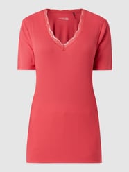 T-Shirt mit Spitzenbesatz von Schiesser Rosa - 22