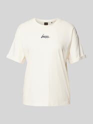 T-Shirt mit Label-Print Modell 'Evi' von BOSS Orange Beige - 38