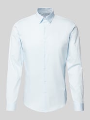 Slim Fit Freizeithemd mit Kentkragen von Lindbergh Blau - 10