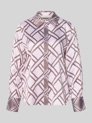 Regular fit overhemdblouse van zijdemix van HERZENS Fuchsia - 28