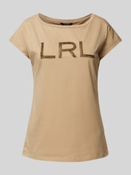 T-shirt met labelprint, model 'GRIETA' van Lauren Ralph Lauren Bruin - 19