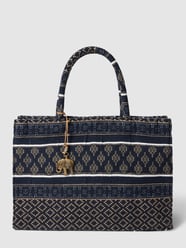 Tote bag met all-over motief, model 'BOOKTOTE' van Anokhi Blauw / turquoise - 26