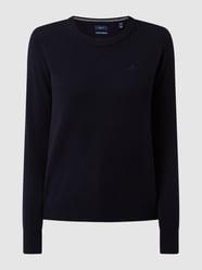 Gebreide pullover van wol met labelstitching van Gant Blauw / turquoise - 43