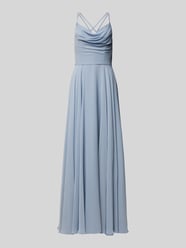 Abendkleid mit Wasserfall-Ausschnitt von Luxuar Blau - 22