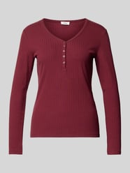 Regular fit shirt met lange mouwen van katoenmix van s.Oliver RED LABEL Bordeaux - 23