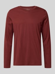 Longsleeve mit geripptem V-Ausschnitt von SCHIESSER Bordeaux - 11