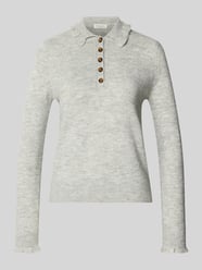 Strickpullover mit Umlegekragen und Knopfleiste von Christian Berg Woman - 3