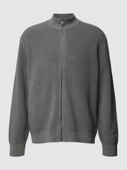 Kurtka z dzianiny z zamkiem błyskawicznym model ‘Zipper jacket’ od Marc O'Polo Denim Szary - 22