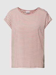 T-Shirt mit Streifenmuster Modell 'AVA' von Vero Moda Rosa - 33