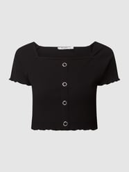 Kort shirt met stretch van NA-KD Zwart - 30