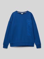 Sweatshirt mit Rundhalsausschnitt und Logo-Print von Boss Blau - 1