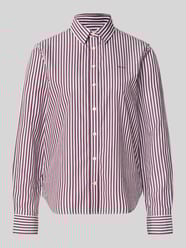 Overhemdblouse met logostitching en afgeronde zoom van Gant Bordeaux - 12