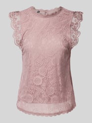 Regular Fit Top mit Spitzenbesatz  Modell 'COLLINE' von Pieces Rosa - 22