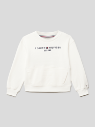 Sweatshirt mit Label-Stitching von Tommy Hilfiger Kids Weiß - 35