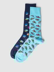 Socken mit Motiv-Print im 2er-Pack von Christian Berg Men Türkis - 40