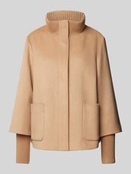 Relaxed Fit Jacke aus Woll-Mix mit Rippbündchen von s.Oliver BLACK LABEL Beige - 10