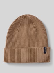 Gebreide muts van viscosemix in riblook van MCNEAL Beige - 4
