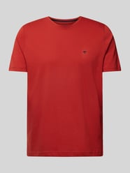 T-shirt met logostitching van Fynch-Hatton Rood - 41