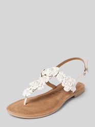 Sandalen aus Leder mit Perlen und Blockabsatz von Tamaris - 35