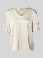 Regular Fit Blusenshirt mit V-Ausschnitt Modell 'EVIE' von MOS MOSH Beige - 34