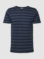 T-Shirt mit Streifenmuster von Lindbergh Blau - 1