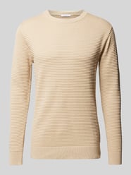 Strickpullover mit Strukturmuster Modell 'VAGN' von Knowledge Cotton Apparel Beige - 6