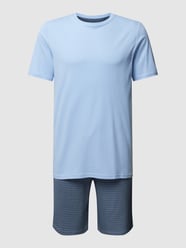 Pyjama mit Allover-Muster Modell 'Fine Interlock' von Schiesser Blau - 12