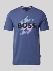 T-Shirt mit Label-Print Modell 'Thompson' von BOSS Blau - 40