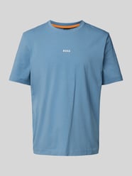 T-Shirt mit Label-Print von BOSS Orange Blau - 8