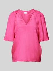 Blusenshirt mit V-Ausschnitt Modell 'TINNA' von Vila Pink - 4