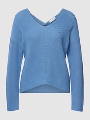 Gebreide pullover met V-hals van Rich & Royal Blauw / turquoise - 48