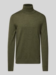 Rollkragenpullover aus reiner Schurwolle mit Teilungsnähten von JOOP! Collection Grün - 16