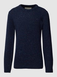 Sweter z dzianiny z okrągłym dekoltem od Gant Niebieski - 26
