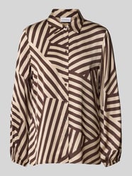 Overhemdblouse met knoopsluiting van comma Beige - 40