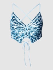 Crop Top mit Paillettenbesatz Modell 'Butterfly' von Gina Tricot Blau - 44