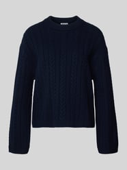 Sweter z dzianiny z wełny ze ściegiem warkoczowym od Jake*s Casual - 13