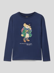 Shirt met lange mouwen en labelstitching, model 'BEAR' van Polo Ralph Lauren Kids Blauw - 26