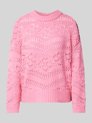 Figurumspielender Strickpullover mit Lochmuster 'PCNIANA' von Pieces Pink - 44