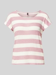 Relaxed Fit T-Shirt aus Viskose-Mix Modell 'WIDE STRIPE' von Vero Moda Pink - 21