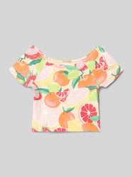 T-shirt o kroju regular fit z Mieszanka bawełny od s.Oliver RED LABEL Fuksjowy - 47