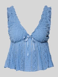 Top z koronki z wiązanym detalem od Gina Tricot - 7