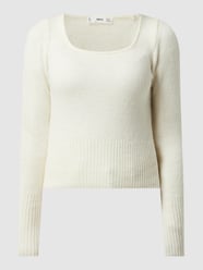 Cropped Pullover mit Karree-Ausschnitt Modell 'Cloud' von Mango Weiß - 23