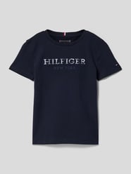 T-shirt met labelstitching van Tommy Hilfiger Teens Blauw - 2