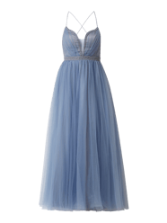 Avondjurk van mesh met sierkralen  van Forever Unique Blauw / turquoise - 1